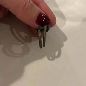 Nathan & Moe Silver Hoop with Pave Diamonds